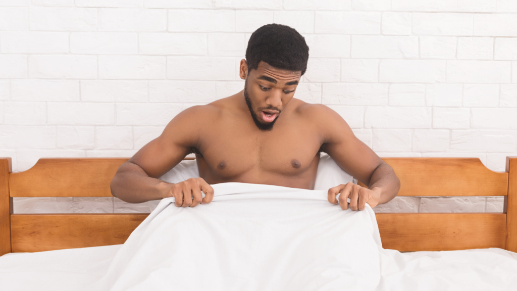man experiencing spermatorrhea symptoms